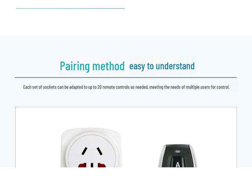UK Wireless Remote Control Socket with Round SOS Remote, AC85V-250V