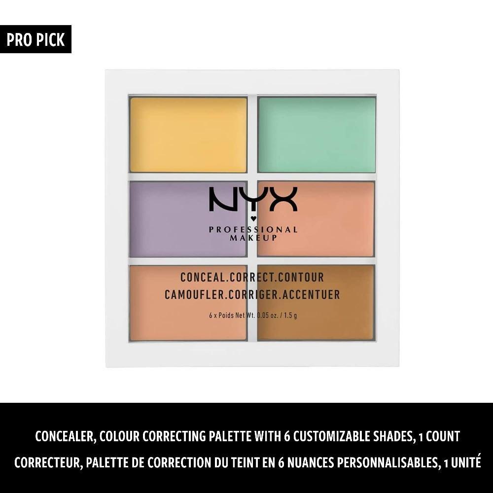 Nyx Professional Makeup Concealer Farbkorrekturpalette, leichte Formel, 9 g