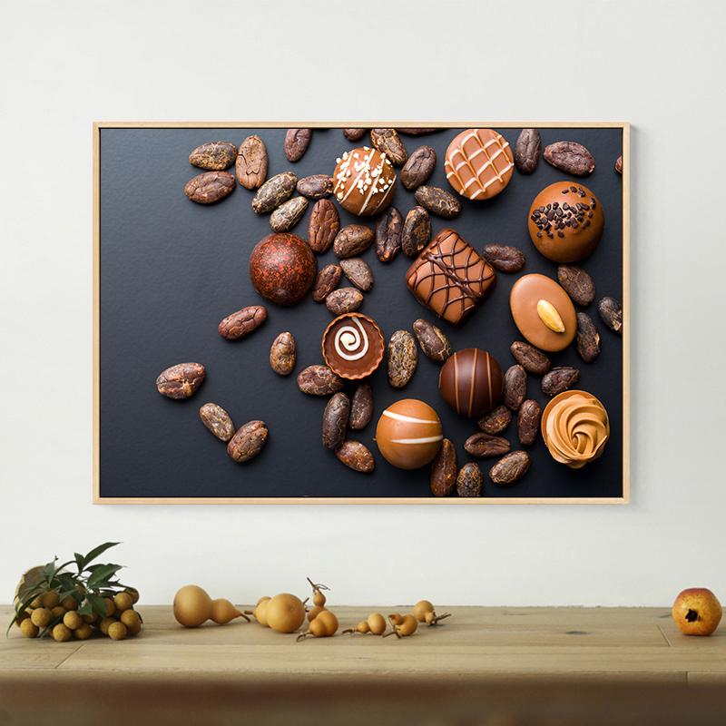 Chocolate Choco Candy Canvas Painting Nut Pôsteres e impressões Arte de parede para sobremesas Loja Café Decoração de parede Decoração de sala de estar