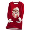 Ladies' Loose And Comfortable Round Neck Christmas Print Thick With Pockets Long Sleeved Top