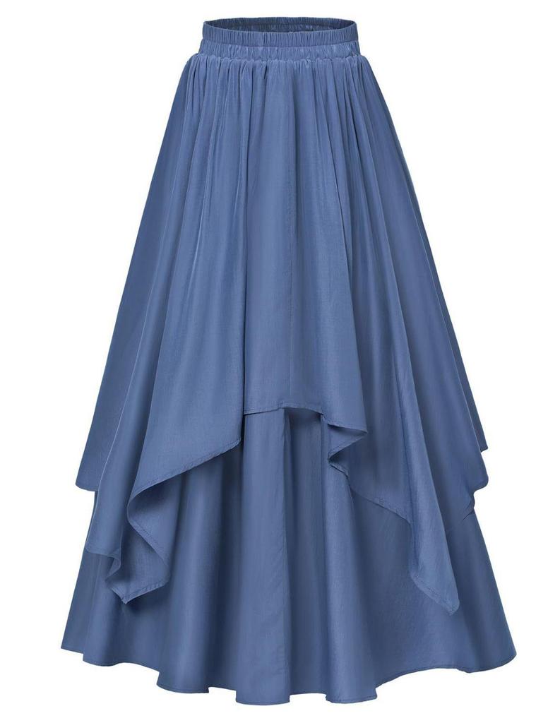 Women's Irregular Mid-Length Skirt with Elastic Waist