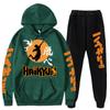Volleyball Boy Hoodies Pants Sets Anime Suit Sweatshirt Streetwear Men Women Pullover Suit Tracksuit Sportwear Spring Autumn