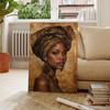 Wall Art Aluminum Frame Prints Canvas Painting Poster Living Room Home Decor Modern African Girl Fashion Portrait