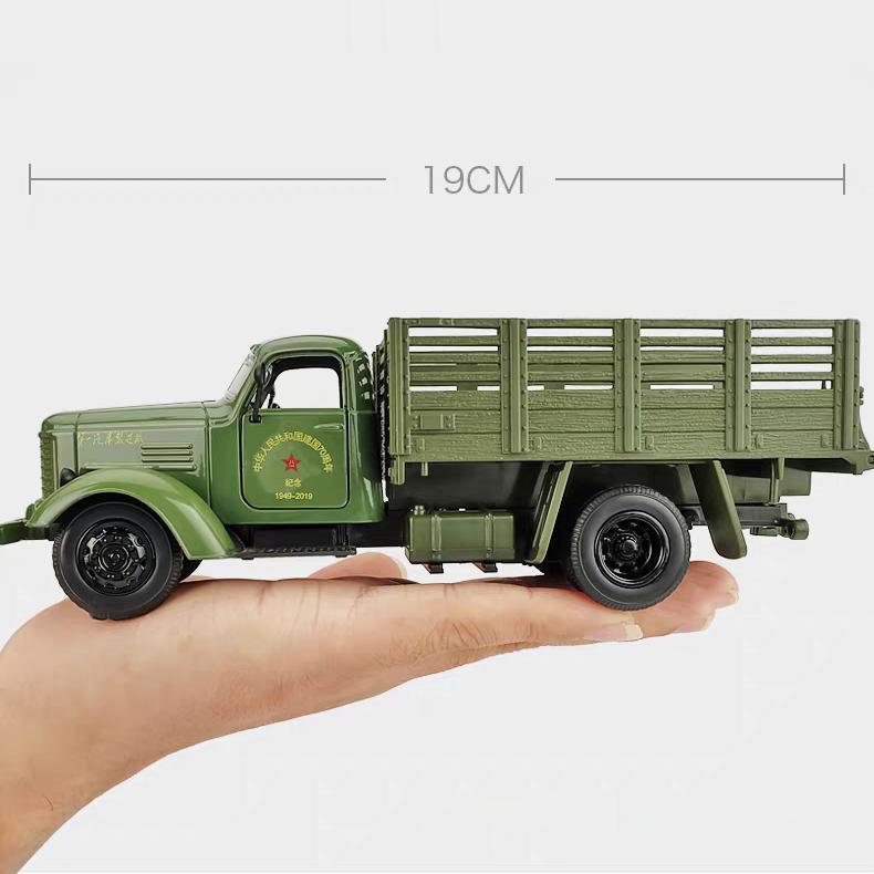 Klasický vojenský transportní nákladní automobil Čínské lidové osvobozenecké armády JieFang CA10 Simulace Odlévaná a hračková vozidla Zvuky a světlo 1:36 Model auta z lehké slitiny