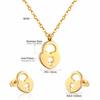 Love Earrings Necklace Set Fashion Sweet Necklace Cut Stainless Steel Jewelry Set Women