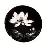 A Spare Tire Cover In Sizes 28, 30, 32, And 34 Inches Featuring A Beautiful Pink For Lotus Design - UV Resistant, Dustproof, And