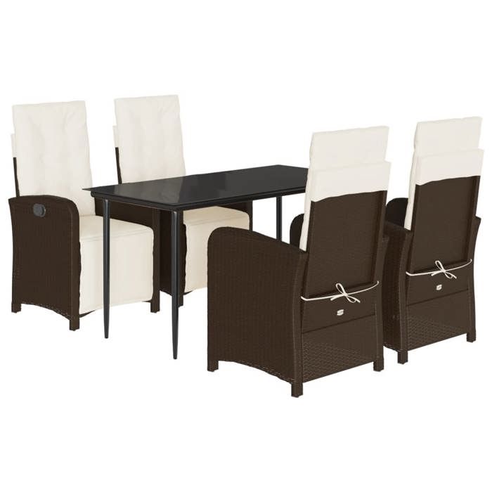 VidaXL Ensemble à Manger de Jardin avec Coussins 5 pcs, Table et Chaise de Terrasse, Meubles de Patio, Mobilier d'Extérieur, 3212544