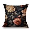 Red Yellow Flower Pattern Peony Rose Home Decoration Royal European Style Cotton Linen Sofa Throw Pillow Case Cushion Cover