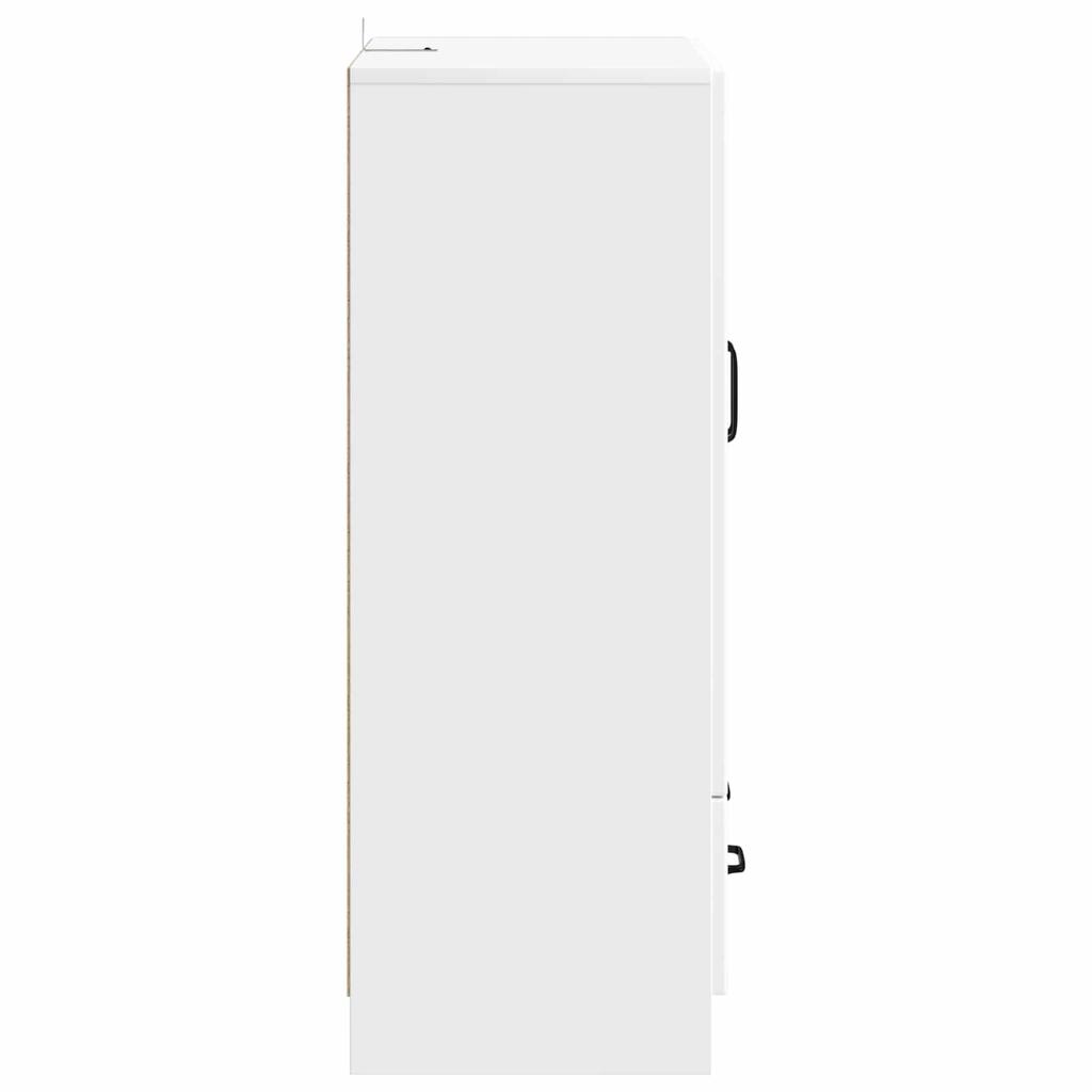 White Sideboard with Drawers 66 x 34.5 x 92 cm Engineered Wood