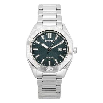 Zegarek męski Eco-Drive ze stali nierdzewnej z zieloną tarczą BM7630-80X 100M