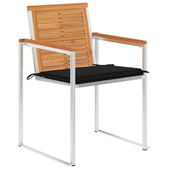 VidaXL Lot de 4 Chaises de Jardin avec Coussins, Sièges de Terrasse, Chaises de Salle à Manger, Meubles de Patio Extérieur, 3078477