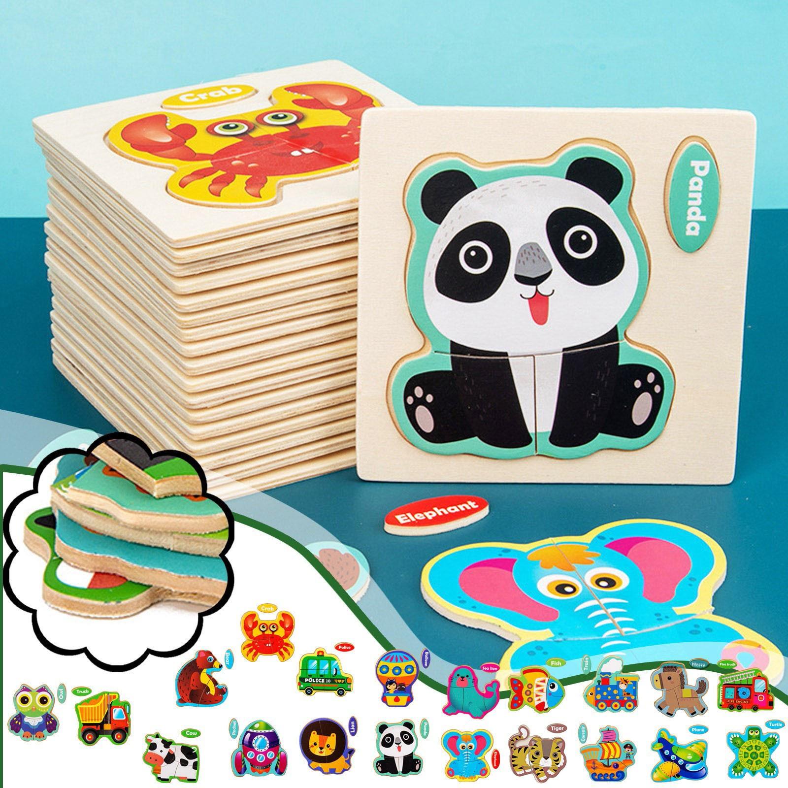 

Children s Wooden Puzzles, Cartoon Car Learning Educational Toys One Size