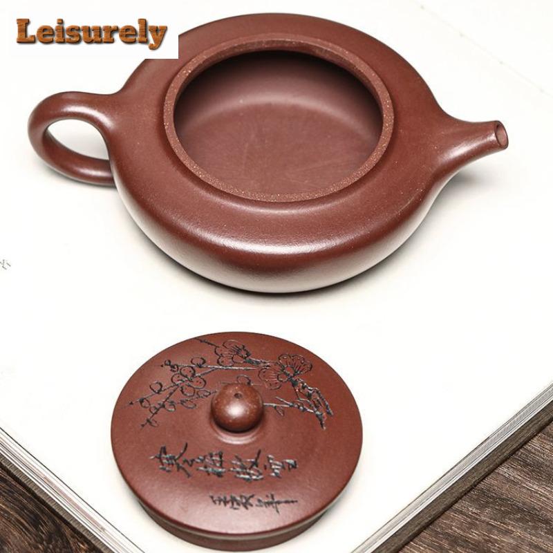 240ml Luxury Yixing Purple Clay Teapots Famous Master Handmade Bian Pot Raw Ore Purple Mud Kettle Chinese Zisha Tea Set Craft