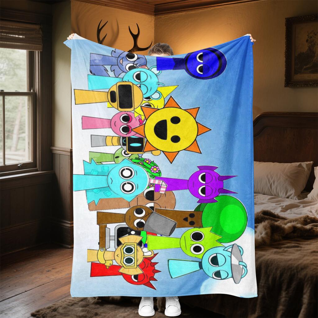 Sprunki Characters Plush Blanket Soft Comfortable All Seasons Perfect Gift Couch Office Nap Outdoor Travel Blanket