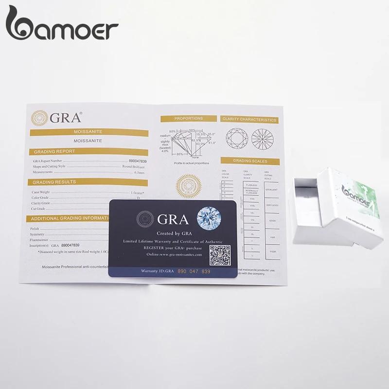 BAMOER White Gold Plated Bubble Ring for Women, 925 Sterling Silver Bezel Set Moissanite Ring Matching Full Wedding Band