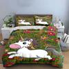 Unicorn and Floral Bedding Set Bedding Duvet Cover Set Duvet Cover Pillowcases (1 * Duvet Cover 2 * Pillowcases, Without Duvet Insert)