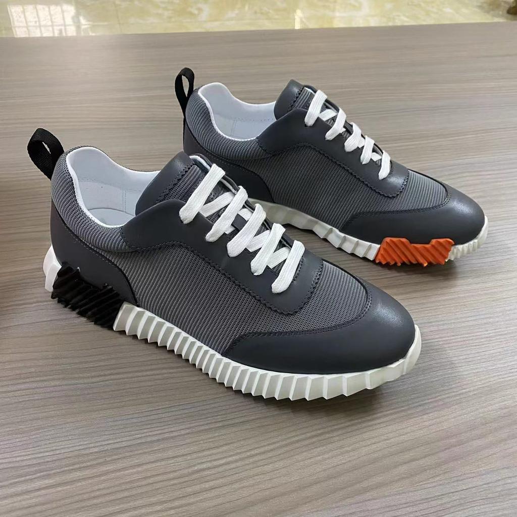 H Home Herren Leder Freizeitsneakers Schwarze Kleine Weiße Schuhe Paar Atmungsaktives Netz Herrenschuhe