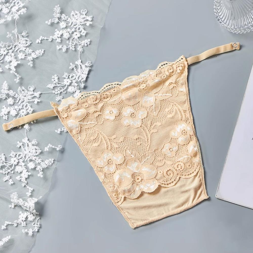 Mesh Strapless Insert Wrapped Chest Flower Clip-On Mock Camisole Lace Anti-Glare Tube Top Summer