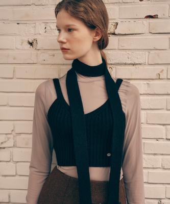 Rolarola Knit Bustier Muffler Set Black