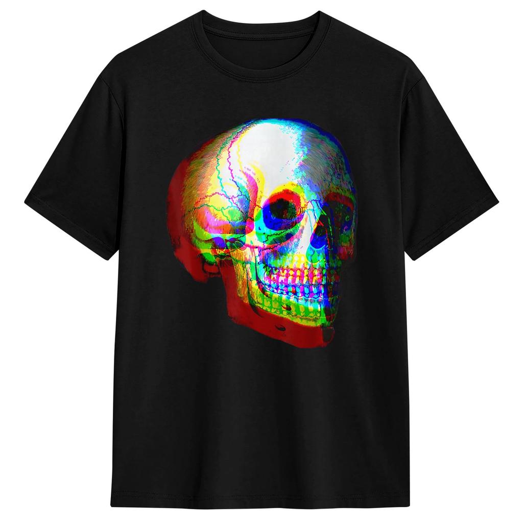 Streetwear T Shirt Summer Ghost Trippy Vaporwave Halloween Techno Rave Edm Dj Music Novelty T Shirts Cotton Tshirt Short Sleeve