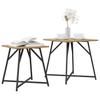 Side Table Set 2 Pcs Artisan Oak & Black Brown