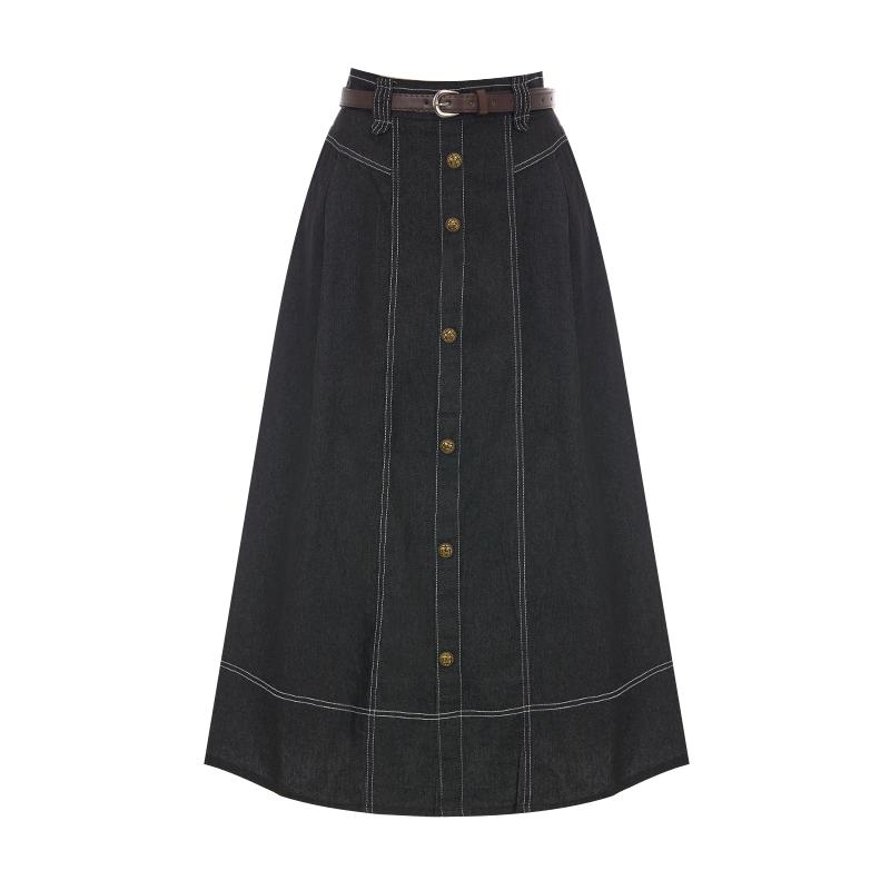 T View Cut-Out Belted Button Denim