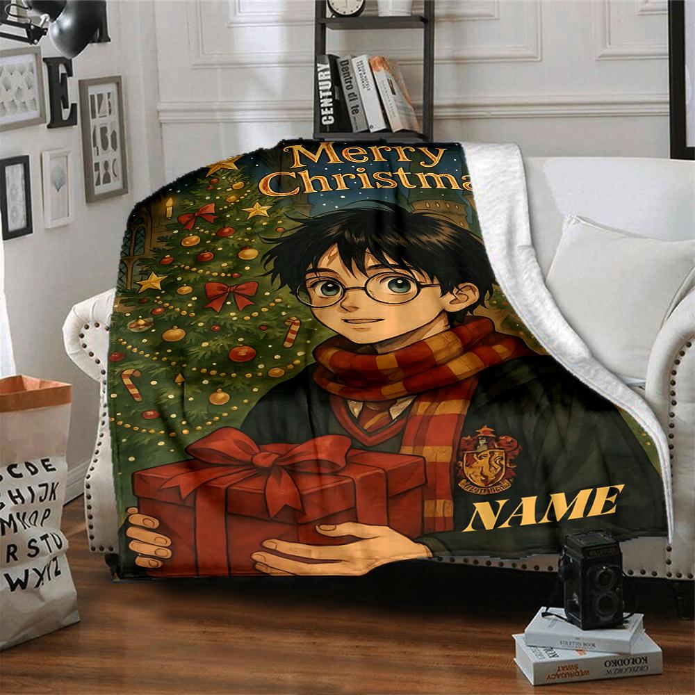 Custom Name Slytherin Pride Honor Blanket for Couch & Bed, Plush Cozy Fuzzy Blanket Super Soft & Warm Blankets for Fall and Winter. 090866