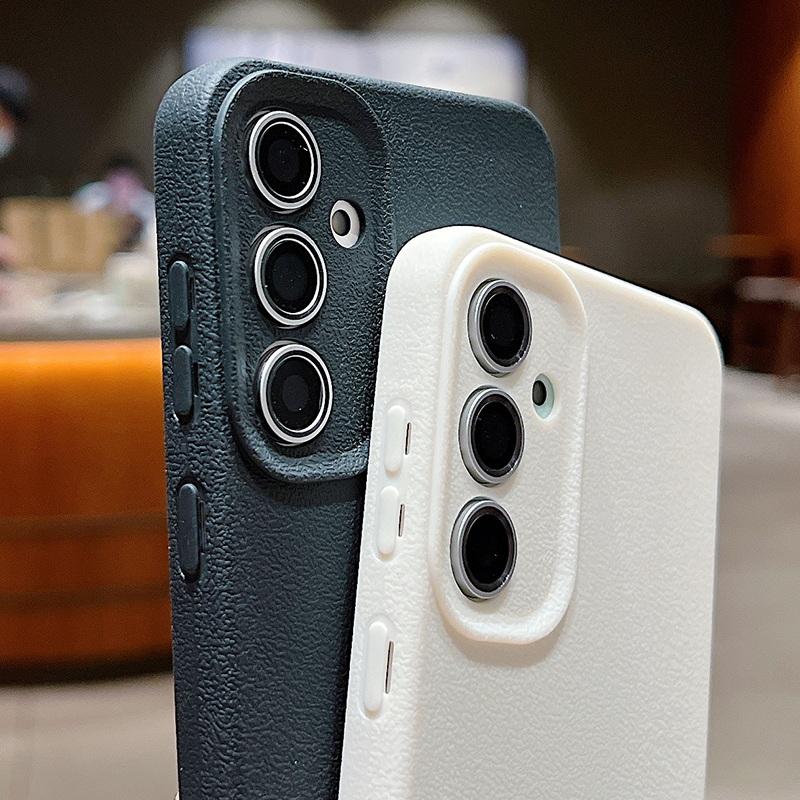 Leather Texture Soft TPU Case For Samsung Galaxy S24 S23 FE S25 S22 Ultra A15 A16 A25 A34 A35 A56 A53 A54 A55 A26 5G Phone Cover