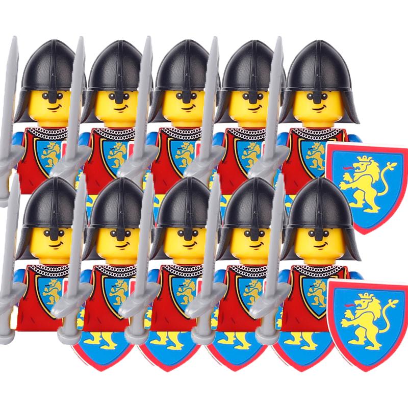 Military Building Blocks Medieval Solider Figures Gifts Toys Weapons Shield Holy Roman Saint Lazarus Jerusalem Knight Legion MOC