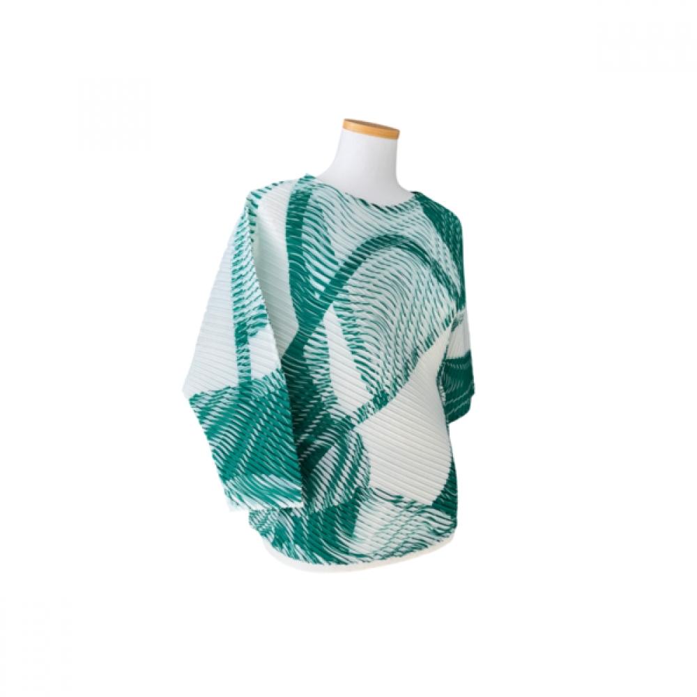 La Vita Junko Diagonal Pleat Print Tee Lrsts032