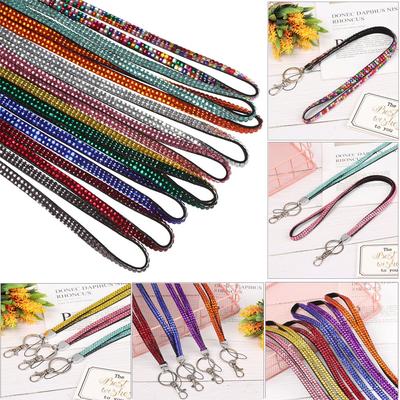 1pc Lightweight Card Holder Retractable Crystal Necklace Neck Strap Hanging Rope Lanyard