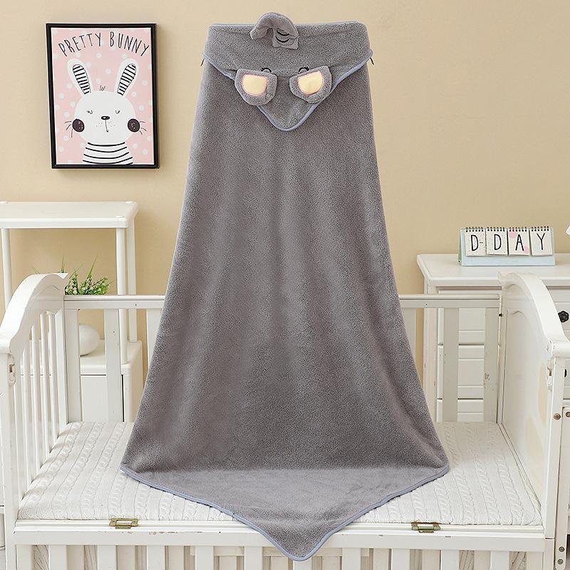 Baby Children Bath Towels Newborn Quilt Bag Towel Bag Quilt Coral Fleece Wrap Towel Embroidered Blanket Animal Eye Closed Hooded Cape