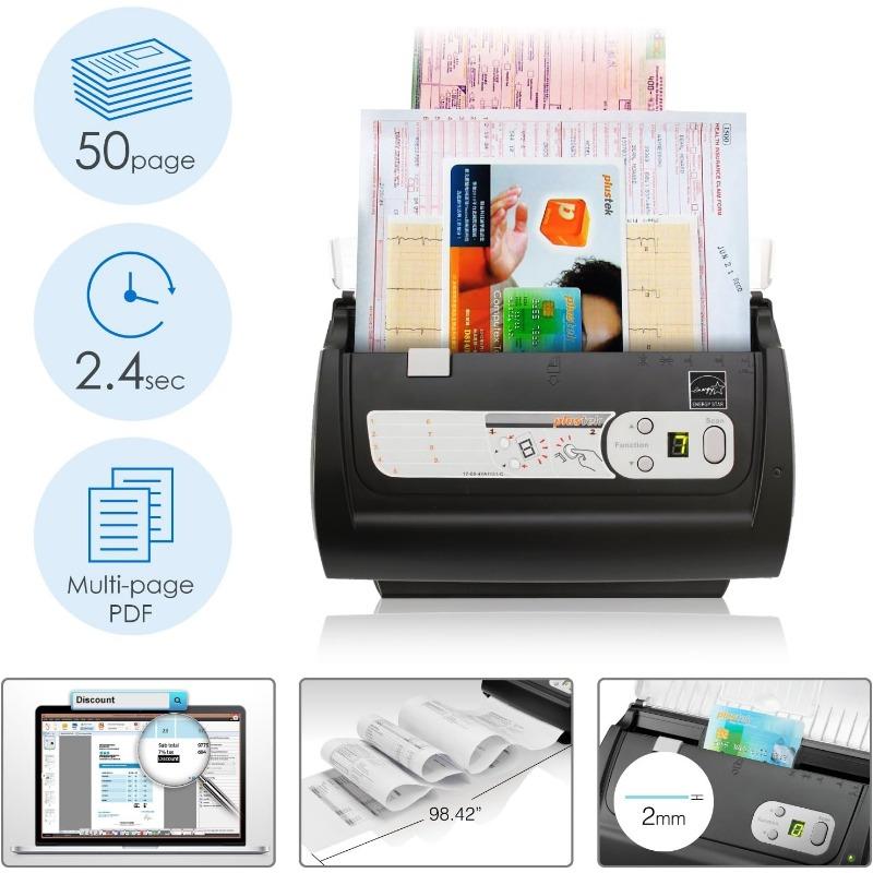 

Настольный сканер документов PS186, с автоподатчиком документов на 50 страниц (АПД). Для Windows 7 / 8 / 10 / 11 (Только Intel/AMD) United States