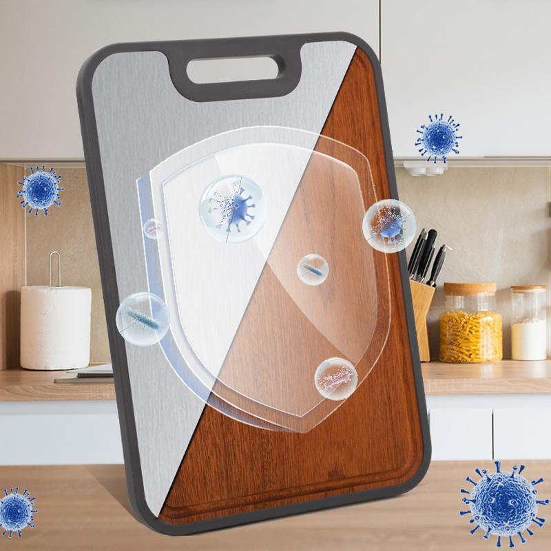 Custom Cross-Border Double-Sided Eco-Friendly Kitchen Use Solid Wood Pure Titanium Antibacterial Mildew-Proof Chopping Block