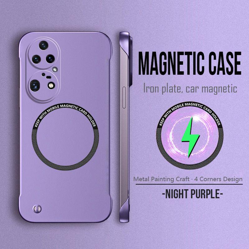 Magnetic Metal Painting Ultra Thin Frameless Phone Case For Huawei Nova 13 12 11 10 9 Pro Wireless Charging Cover