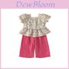 Zomeroutfit voor babymeisje met bloemenpatroon en katoenen stof voor peutermeisjes