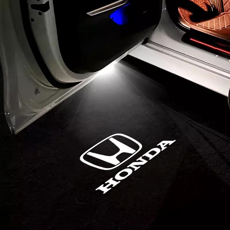 2Pcs Car Logo Lamp Welcome Lights Auto Emblem Projection For Honda Civic Fit Accord City Vezel CR-V S660 Odyssey HR-V Insight