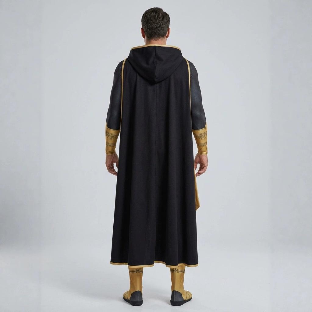 Halloween Superhero Comic Version Black Adam cos Clothing jumpsuit cape set cosplay Role Play
