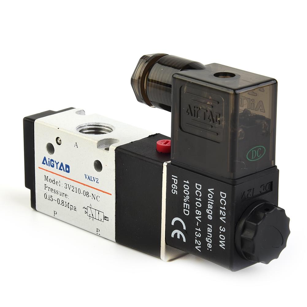 0.15-0.8MPa Solenoid Valve G 1/4 DC 12V 2 Position 1/4 PT Air Pneumatic