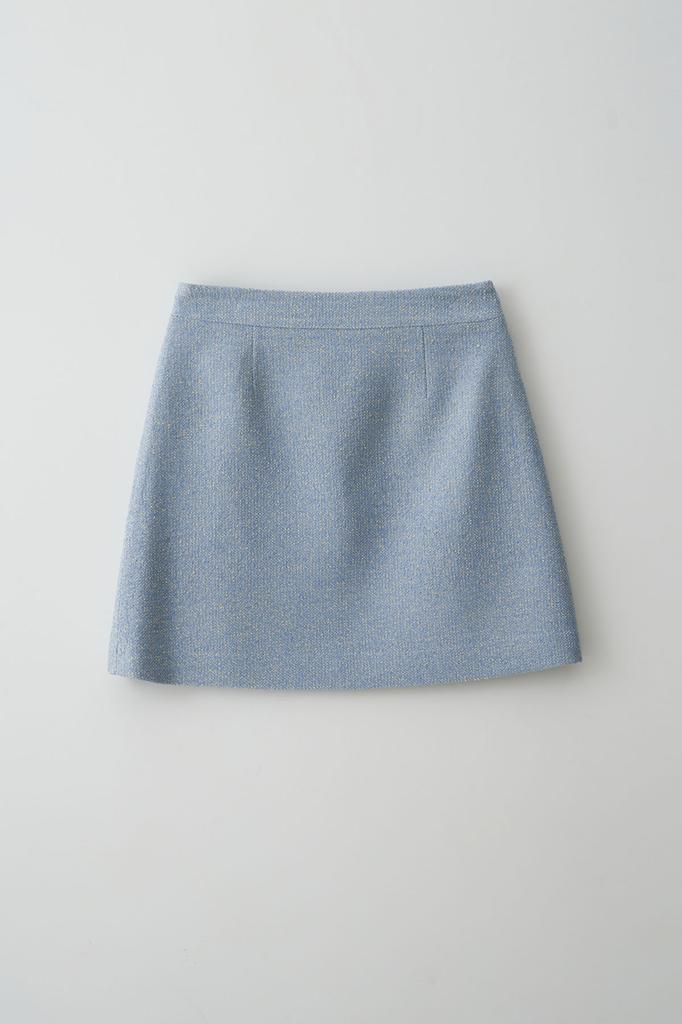 The Penny Tweed Mini Skirt - Sky Blue