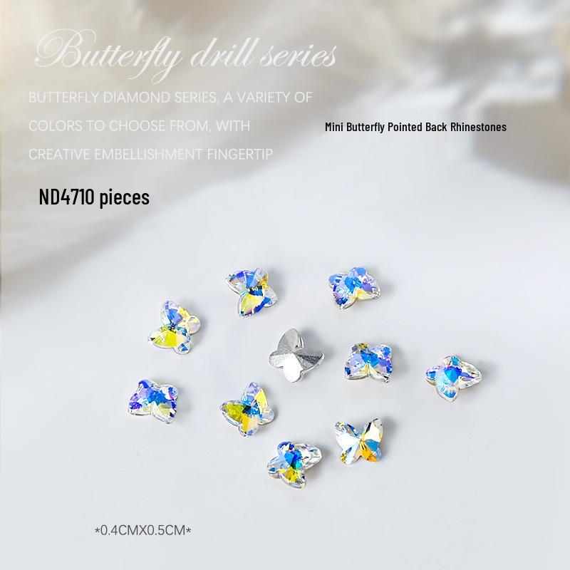 

Прикраси для нігтів з кристалами та стразами у формі метеликів (10шт)