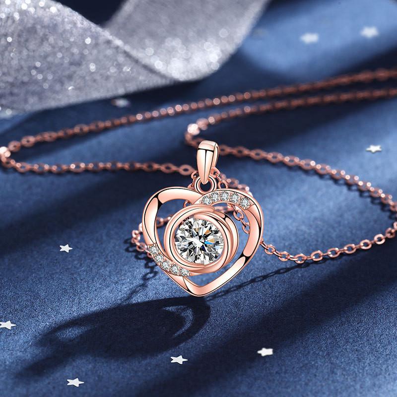 

Настоящее серебро муассанит сердце кулон ожерелье 1 карат D цвет бриллиантовое ожерелье для женщин модный дизайн изящных ювелирных изделий