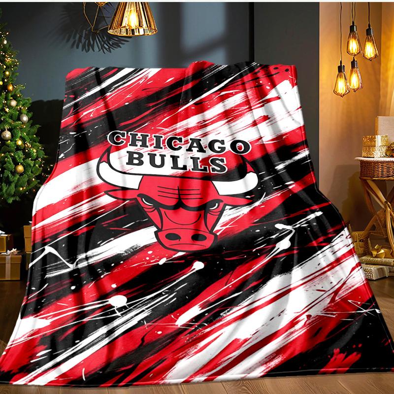 Bull Basketball Artwork Blanket Flannel Throw for Sofa, Indoor, Camping, Living Room, Office, Chair, And Bed Soft Birthday Gift