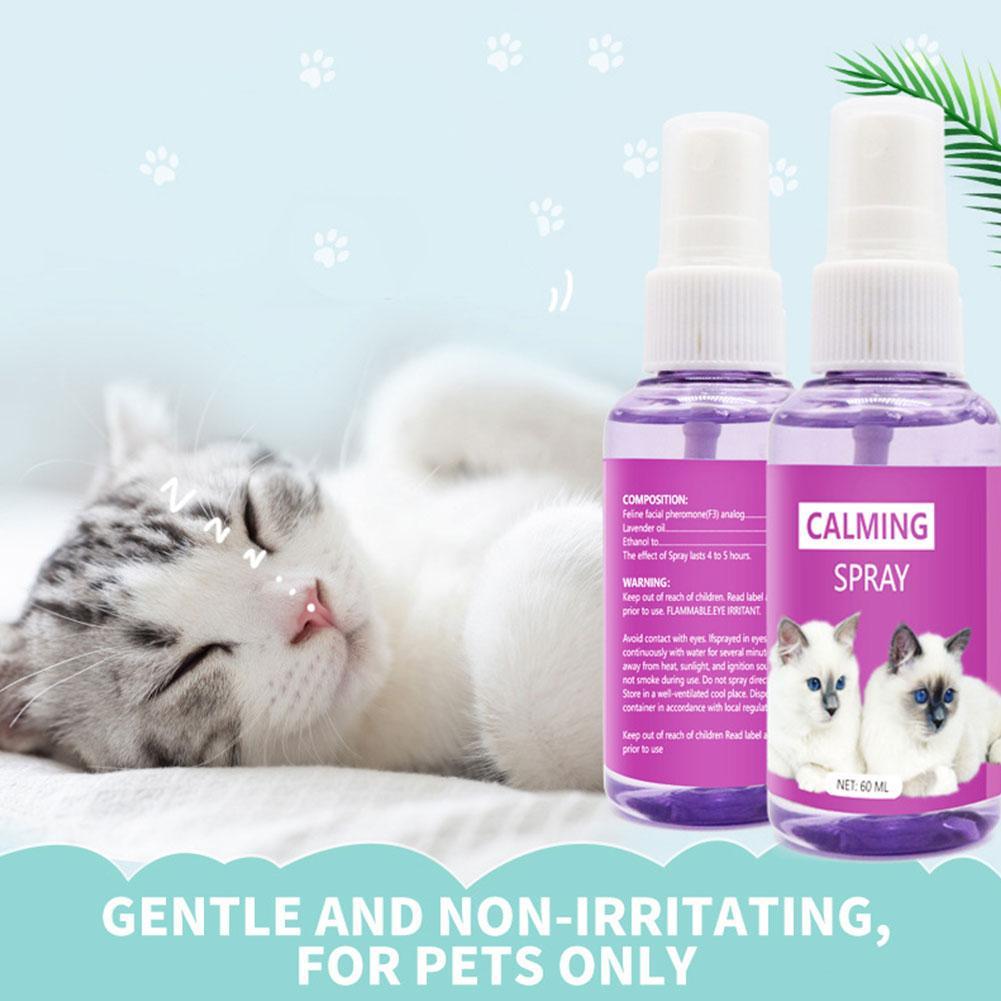 60ml Calming Spray Feline Anti Stress Pheromone Emotional Health Cleaning Soothing Spray For Ca D6R3