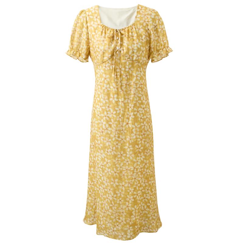Sancai Plus Size French Floral Print Dress M