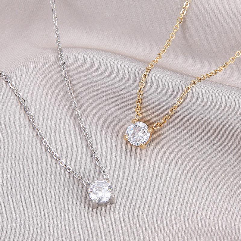 Titanium steel diamond necklace women's niche design collarbone chain exquisite light luxury jewelry