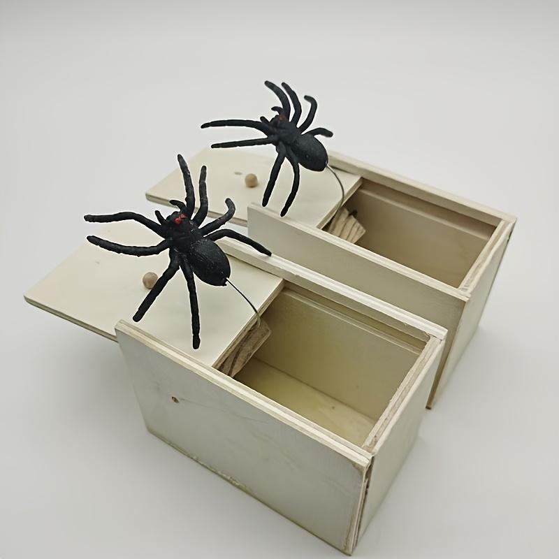 Realistische Springspinnenbox mit falschen Spinnen, federbelastete Falle, neuartige Streichspielzeuge, Partyunterhaltung, Halloween-Weihnachtsgeschenke