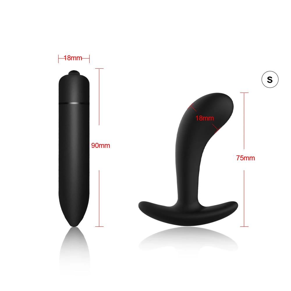 4pcs Beginner Silicone Butt Plug Anal Plug for Men Prostate Massager for Gay Mini Anal Bullet Vibrator Sex Toy for Men Women