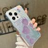 Purple tulip flower iphone15 anti-drop feather yarn mobile phone case 17air matte protective case 16pro women's model