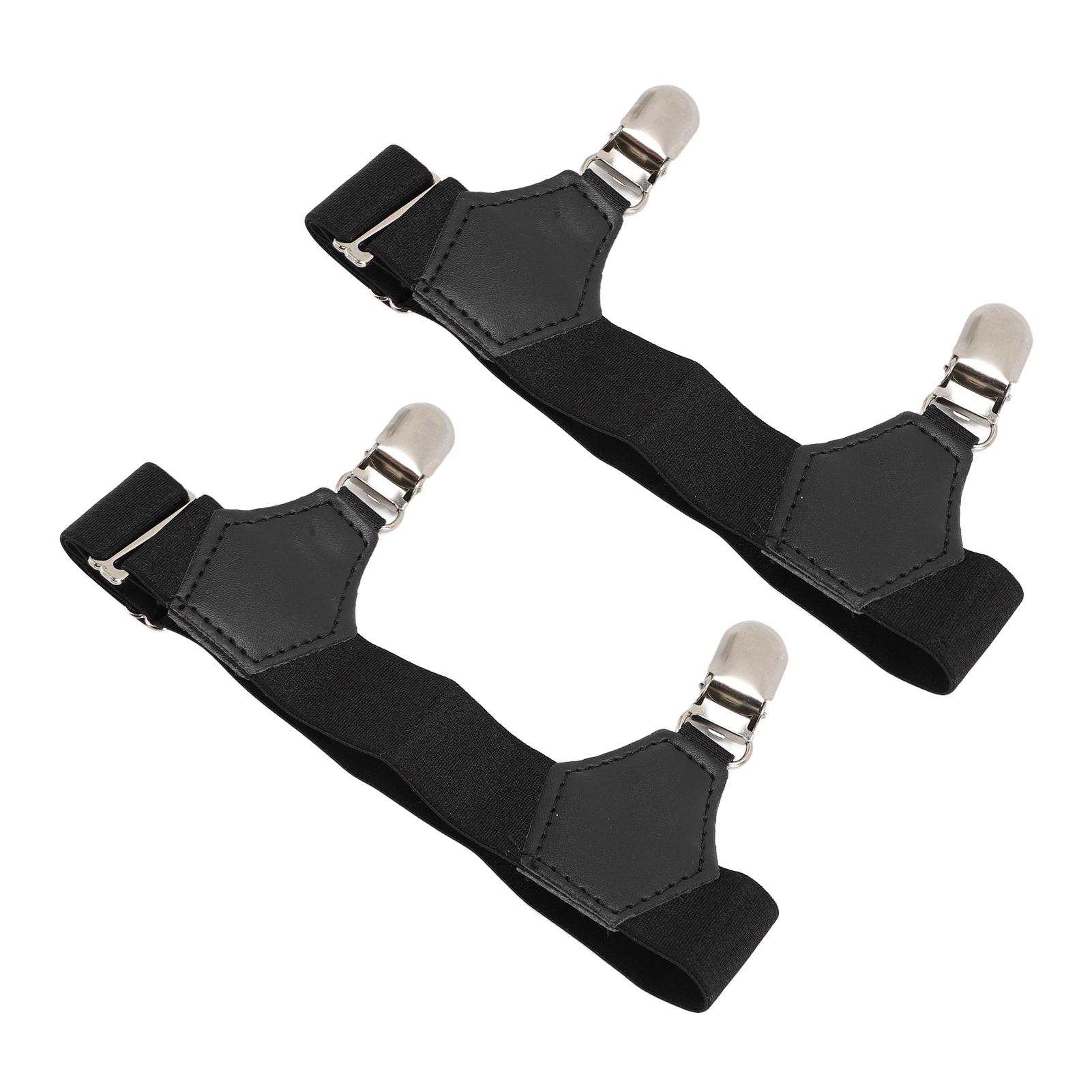 

2 шт. подвязки для носков, регулируемые, из нержавеющей стали, двойные зажимы «утконос», предотвращают скольжение, надежно кусаются